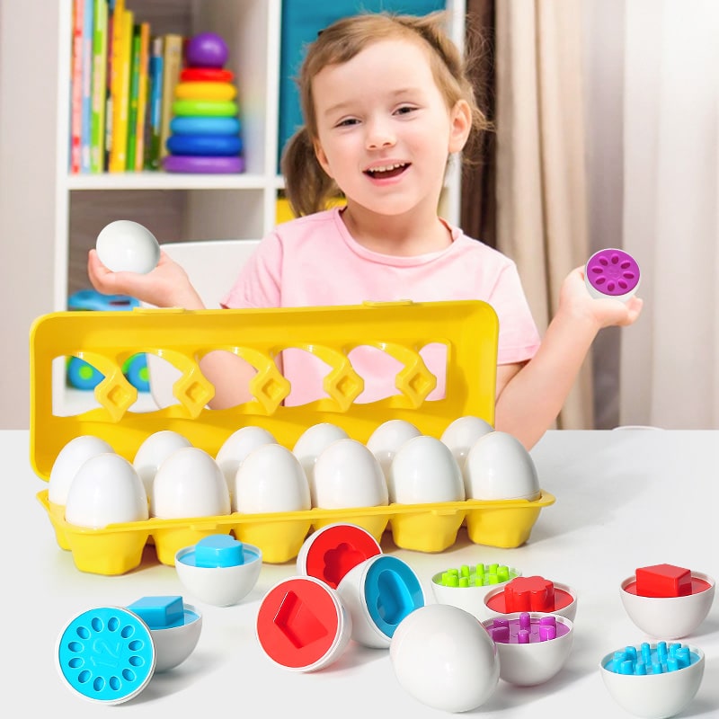 Vikbua™ Matchende egg med former – sorteringsleke med 12 egg