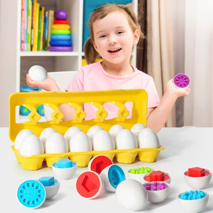 Vikbua™ Matchende egg med former – sorteringsleke med 12 egg