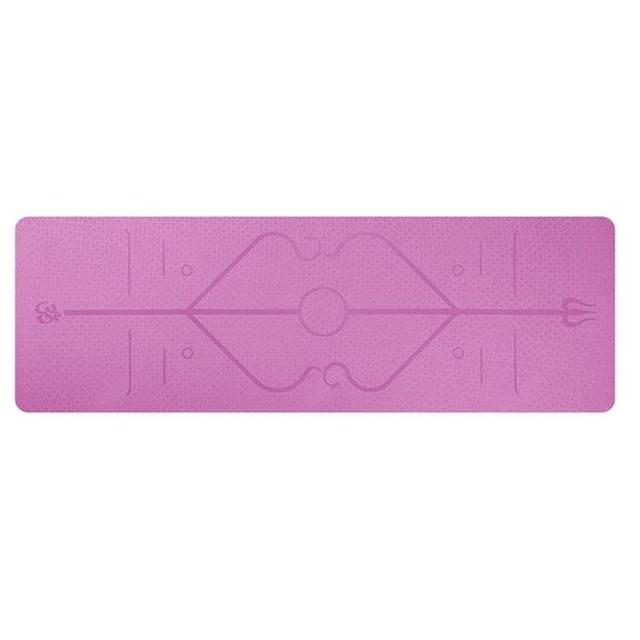 Vikbua™ Sklisikker yogamatte i TPE, 6 mm, med linjer for kroppsholdning