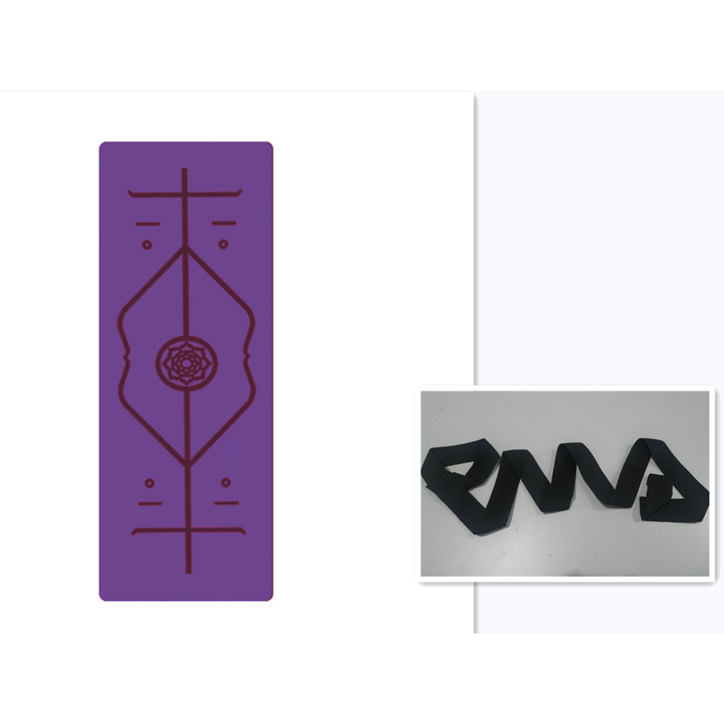 Vikbua™ Sklisikker yogamatte i TPE, 6 mm, med linjer for kroppsholdning