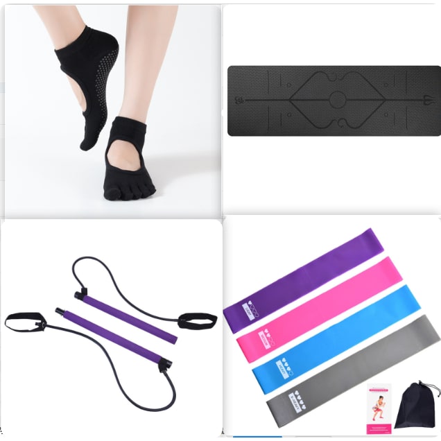 Vikbua™ Sklisikker yogamatte i TPE, 6 mm, med linjer for kroppsholdning