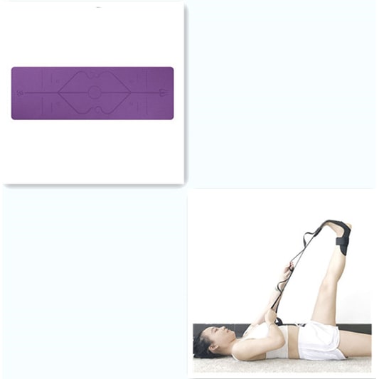 Vikbua™ Sklisikker yogamatte i TPE, 6 mm, med linjer for kroppsholdning
