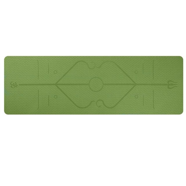 Vikbua™ Sklisikker yogamatte i TPE, 6 mm, med linjer for kroppsholdning