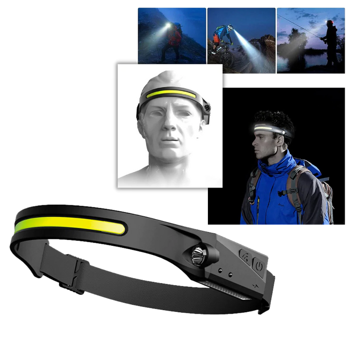 Vikbua™ Oppladbar LED-hodelykt med bevegelsessensor, 350 lumen