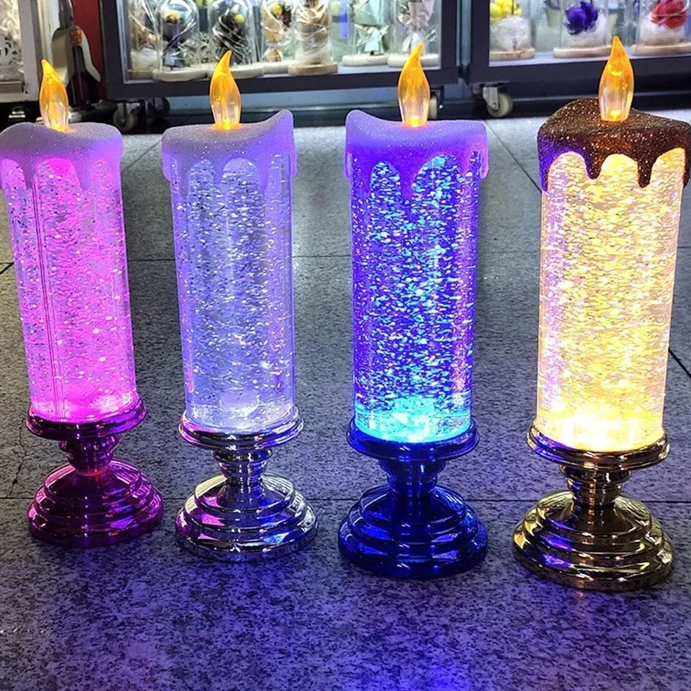 Vikbua™ Julelys med LED og virvlende glitter som skifter farge