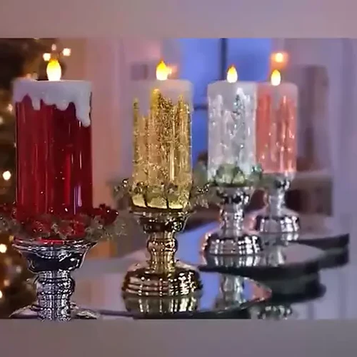 Vikbua™ Julelys med LED og virvlende glitter som skifter farge