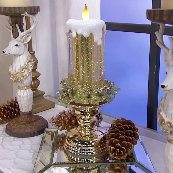Vikbua™ Julelys med LED og virvlende glitter som skifter farge