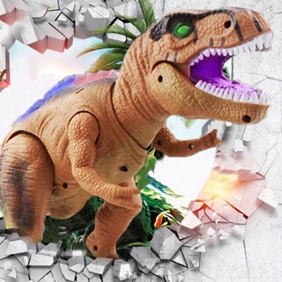 Vikbua™ Fjernstyrt T-rex som går, brøler og lyser i flere farger