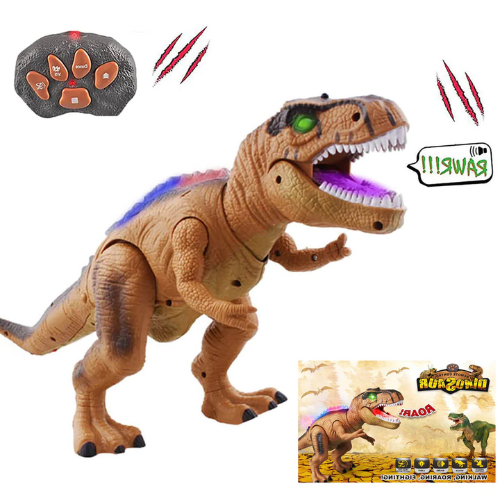 Vikbua™ Fjernstyrt T-rex som går, brøler og lyser i flere farger