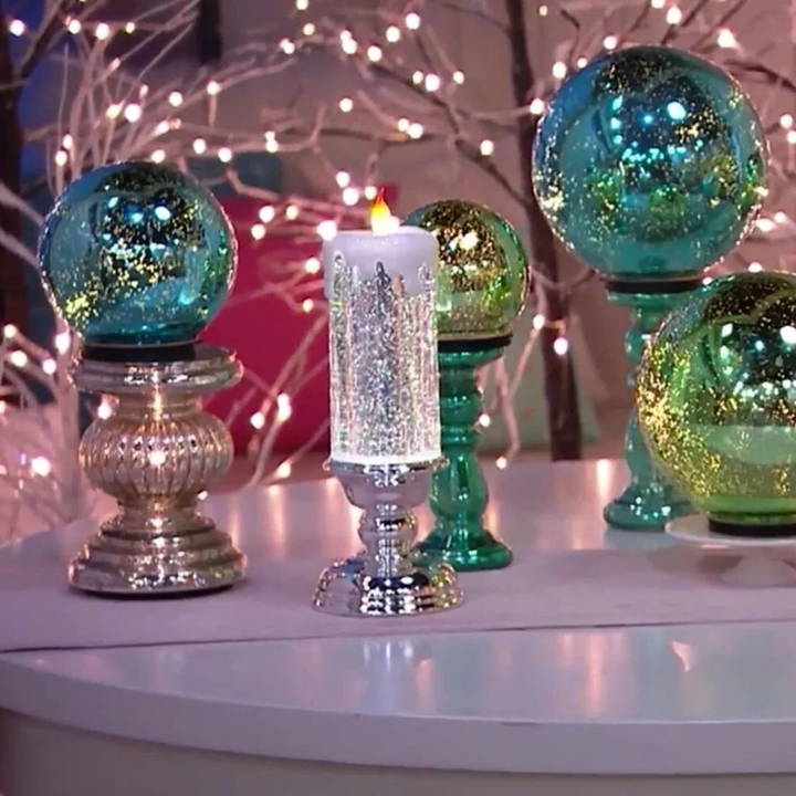 Vikbua™ Julelys med LED og virvlende glitter som skifter farge