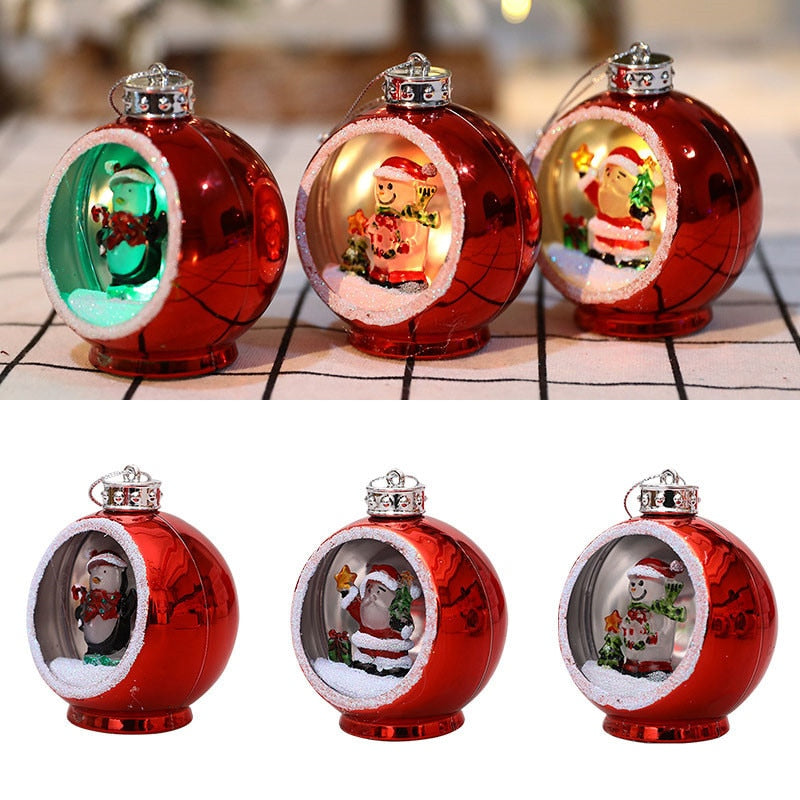 Vikbua™ Lysende julekule med LED-lys og 3D-figur inni