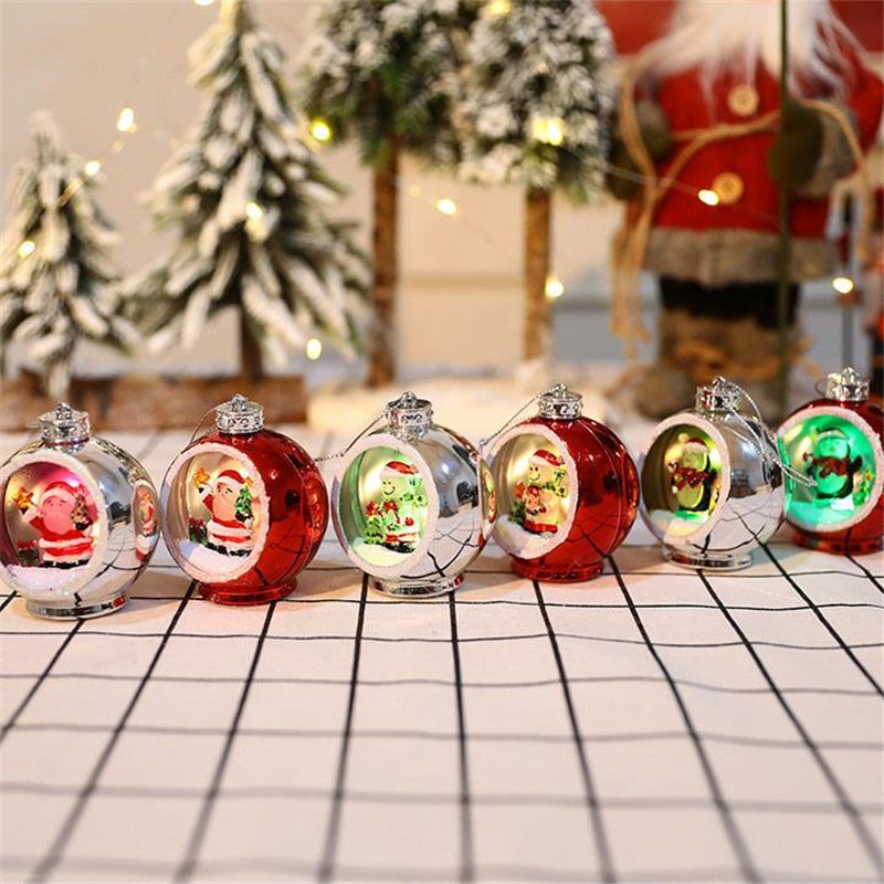 Vikbua™ Lysende julekule med LED-lys og 3D-figur inni