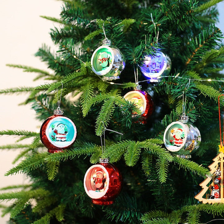 Vikbua™ Lysende julekule med LED-lys og 3D-figur inni