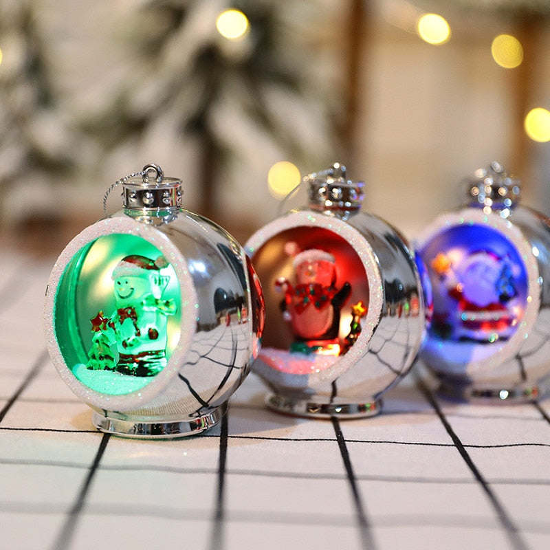Vikbua™ Lysende julekule med LED-lys og 3D-figur inni