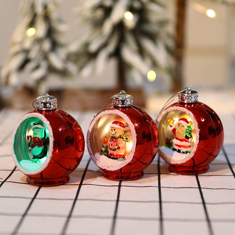 Vikbua™ Lysende julekule med LED-lys og 3D-figur inni