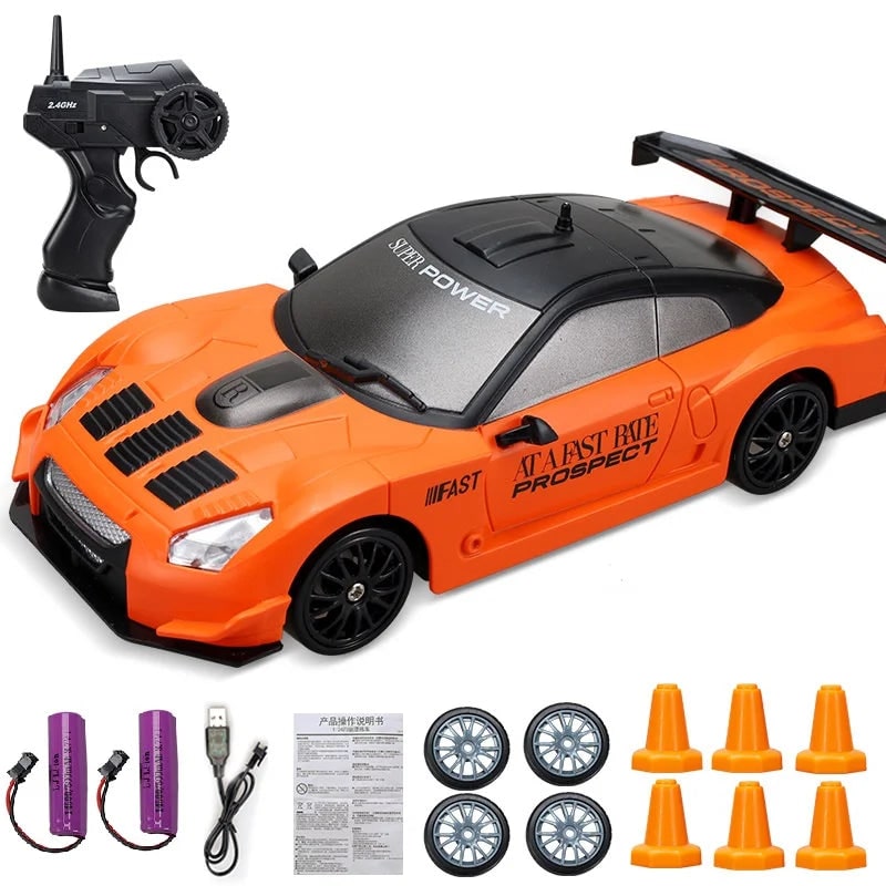 Vikbua™ Fjernstyrt minidriftbil med LED-lys og ekstra hjul