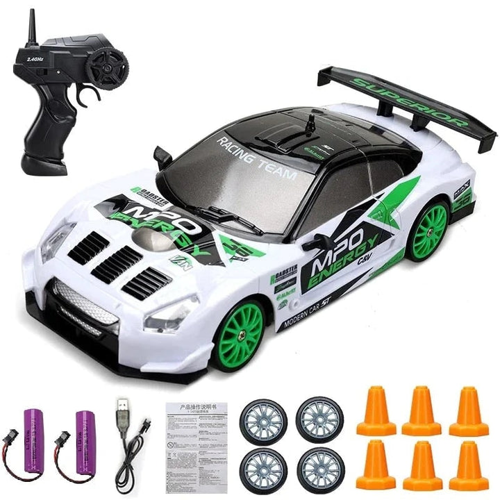 Vikbua™ Fjernstyrt minidriftbil med LED-lys og ekstra hjul