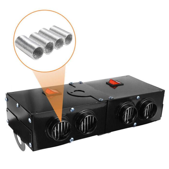 Vikbua™ Kraftig bilvarmer 500W 12V med fire luftutløp