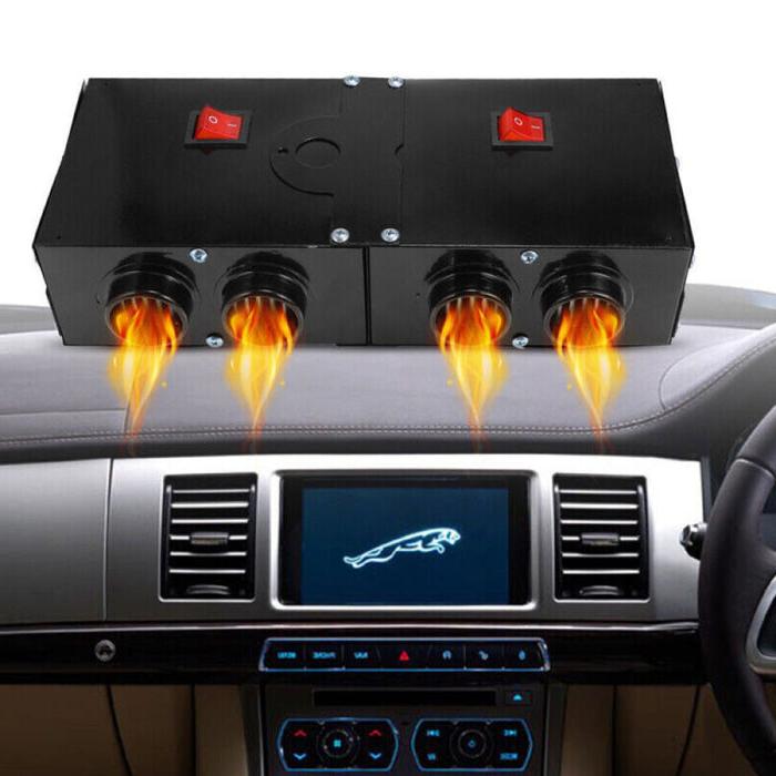 Vikbua™ Kraftig bilvarmer 500W 12V med fire luftutløp