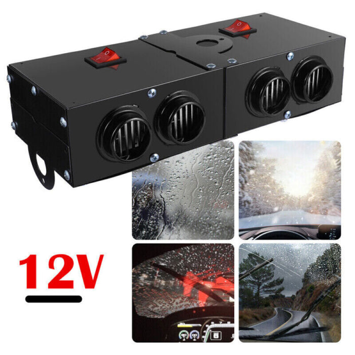 Vikbua™ Kraftig bilvarmer 500W 12V med fire luftutløp