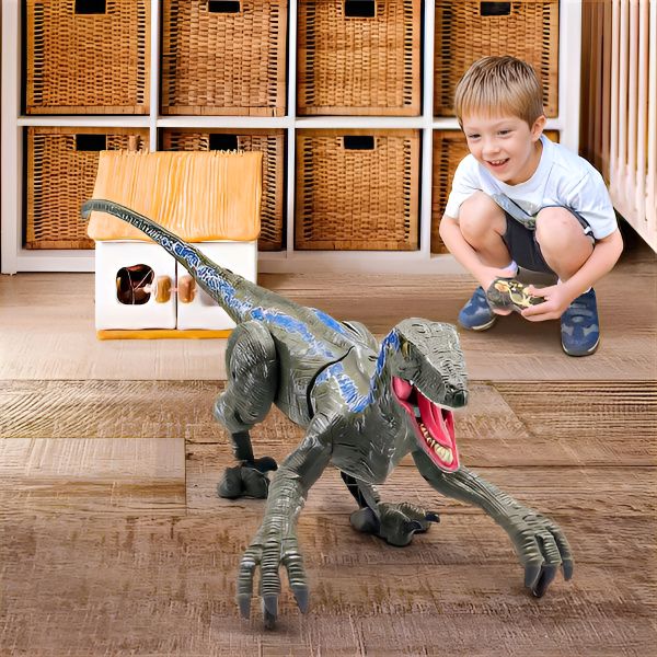 Vikbua™ Fjernstyrt velociraptor som går, rister på hodet og brøler