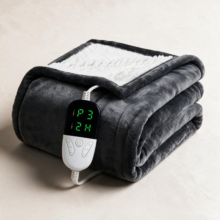 Vikbua™ Varmeteppe i sherpa med 6 varmetrinn og timer