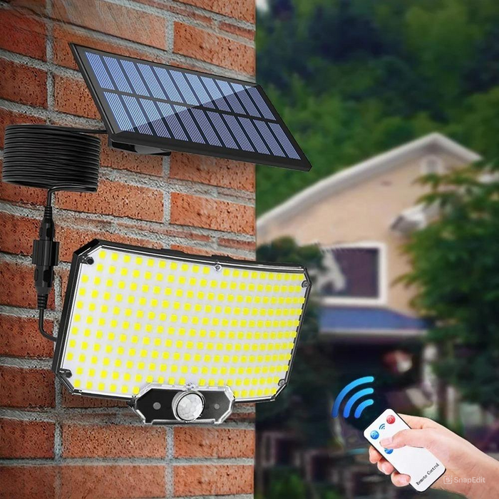 Vikbua™ Solcelledrevet lyskaster med bevegelsessensor, 234 LED og fjernkontroll