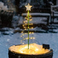 Vikbua™ Soldrevet juletre i metall med LED og selvlysende stjerne