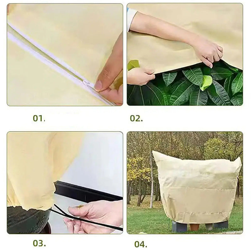 Vikbua™ Frostbeskyttelse for planter med snor – vinterdekke til hagen