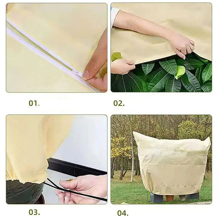 Vikbua™ Frostbeskyttelse for planter med snor – vinterdekke til hagen