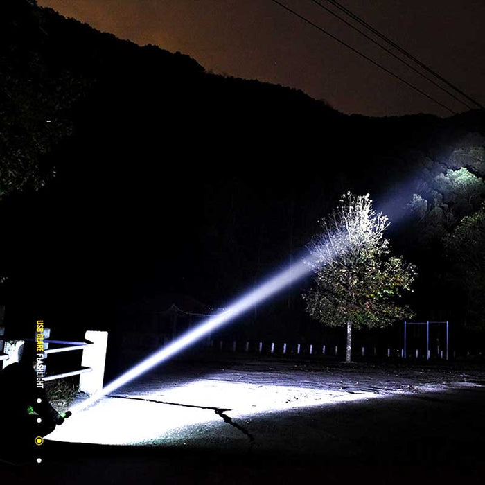 Vikbua™ Oppladbar LED-lommelykt med zoom i vanntett aluminium