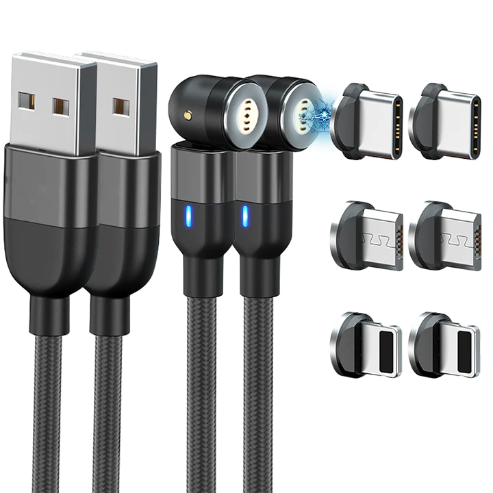 Vikbua™ Magnetisk ladekabel 3-i-1 for iPhone, Android og USB-C