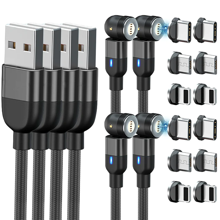 Vikbua™ Magnetisk ladekabel 3-i-1 for iPhone, Android og USB-C