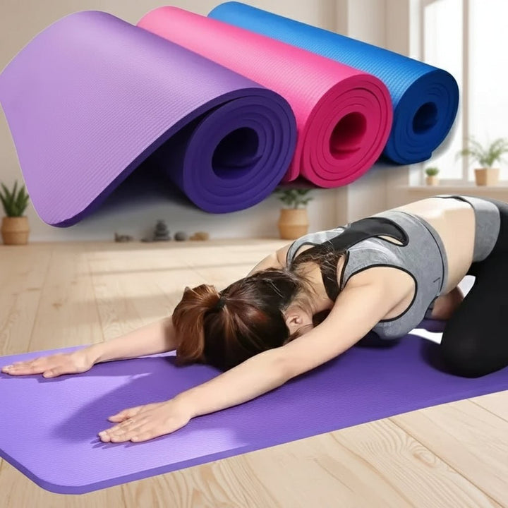 Vikbua™ Tykk sklisikker yogamatte med bærestropp