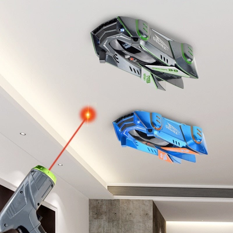 Veggklatrende radiostyrt bil med laserstyring og USB-lading