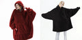 Vikbua™ Oversized teppehoodie i tykk dobbeltsidig fleece med lomme