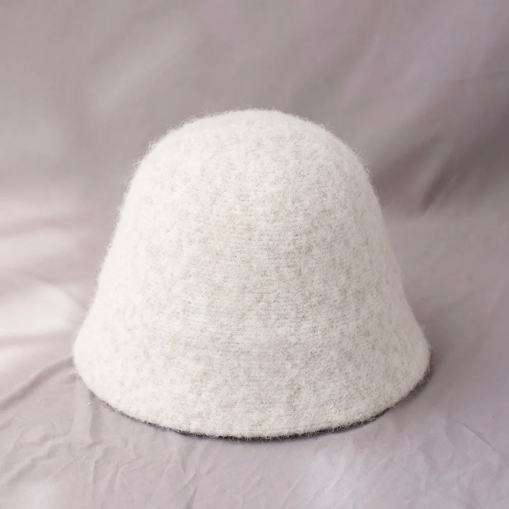 Vikbua™ Sammenleggbar bøttehatt i ull for dame med vintagepreg